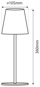 Lampada da tavolo LED dimmerabile touch 5W 5V USB 1200mAh nera