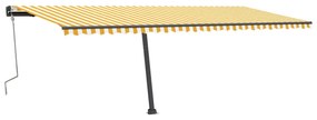 Tenda da Sole Autoportante Manuale 600x300 cm Gialla Bianca