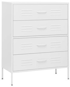 Cassettiera bianca 80x35x101,5 cm in acciaio