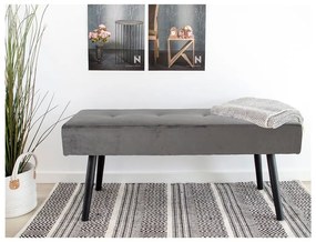 Panchina in velluto grigio Skiby - Bonami Essentials