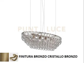 Giogali sospensione ov1 cristallo bronzo e bronzo opaco 4 luci atta...