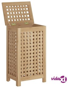 vidaXL Cesto del Bucato 35x25x60 cm in Legno Massello di Teak