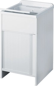 Mobile Lavatoio in PVC 50x50x85 cm con Serranda Forlani Esterni Roc Bianco...