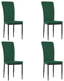 Sedie da pranzo 4 pz verde scuro in velluto