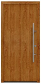 Portoncino d'ingresso HORMANN Iso Pro Secur 010 L 90 x H 210 cm in acciaio rovere dorato, apertura tirare a destra