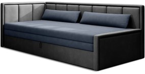 Divano blu/grigio allungabile/con contenitore e rivestimento in ciniglia 214 cm Fulgeo – ELTAP