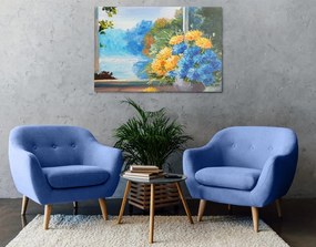 Quadro su tela – Bouquet primaverile alla finestra