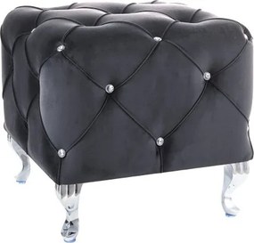 Pouf Hestia K in velluto nero - Blu19