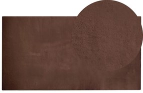 Tappeto pelle sintetica marrone 80 x 150 cm MIRPUR Beliani