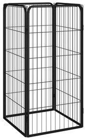 Box Cani A 4 Pannelli Nero 50x100cm Acciaio Verniciato Polvere /