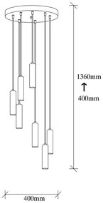 Lampadario su filo TEMPO 7xE27/40W/230V