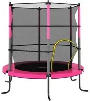 Set Trampolino con Rete di Sicurezza Rotondo 140x160 cm Rosa 92955