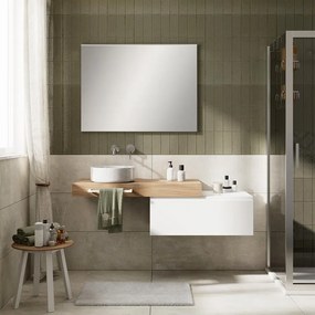 Mobile da bagno sotto lavabo Step bianco opaco L 80.3 x H 30 x P 46 cm 1 cassetto, lavabo non incluso