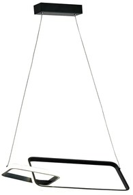 Lampadario LED moderno Jody nero, luce con 3 temperature di colore 1800 lumen, NOVECENTO