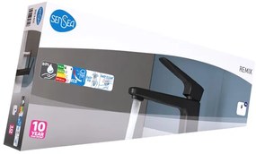 Rubinetto per lavabo REMIX nero spazzolato opaco SENSEA H 33 cm