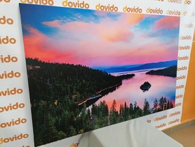 Stampa su tela – Lago al tramonto