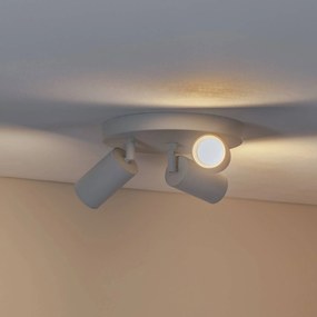 Argon Faretto da soffitto Sado, bianco, acciaio, orientabile, a 3 luci, rotondo