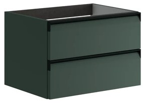 Mobile da bagno sospeso sotto lavabo L 59.5 x H 40 x P 45.5 cm verde laccato opaco, 2 cassetti VISOBATH Fusion