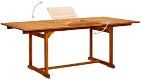 Tavolo da pranzo per esterni (150-200)x100x75cm massello acacia