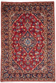 Kashan Tappeto 140x100 Rosso (Iran) Annodato A Mano