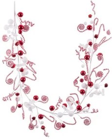 Ghirlanda di Natale Bianco Rosso Plastica Foam 180 cm