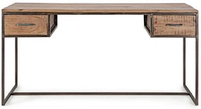 Scrivania ELMER in legno di acacia e acciaio antracite, 150&#215;60 cm