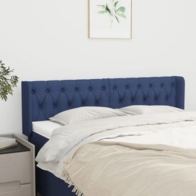 Testiera Ad Orecchio Blu 147x16x78/88cm İn Tessuto /