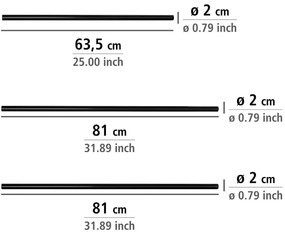 Asta angolare universale nera per tenda da doccia Nero, ø 2 cm - Wenko