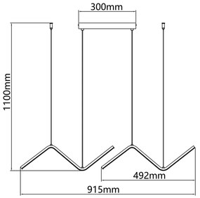 Aigostar - Lampadario LED a sospensione con filo LED/23W/230V 2700K