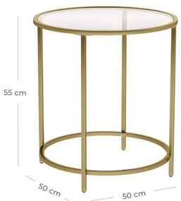 Tavolino d'appoggio LYRA dorato