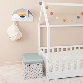 Mensola da parete per bambini con appendini arcobaleno/colorato