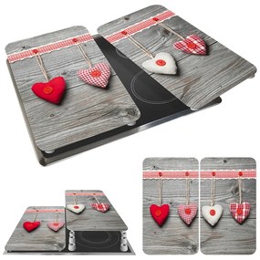 Set di 2 coperchi in vetro per stufa Heart, 52 x 30 cm Hearts - Wenko