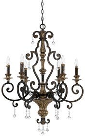 Lampadario Classico Marquette In Acciaio Bronzo Heirloom 6 Luci E14