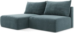 Divano angolare turchese allungabile/con contenitore (con penisola a sinistra) Kalena – Makamii