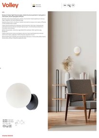 Redo 01-2714 - Applique VOLLEY 1xE14/28W/230V nero