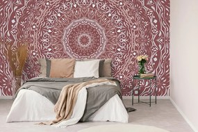 Carta da parati – Mandala in stile vintage in tonalità rosa