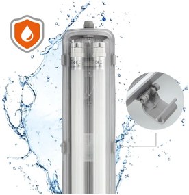 Brilagi -Lampada fluorescente tecnica LED OPTIMA T8 2xG13/18W/230V 6500K IP65 128 cm