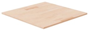 Piano Tavolo Quadrato 60x60x1,5 Cm Massello Rovere Non Trattato /