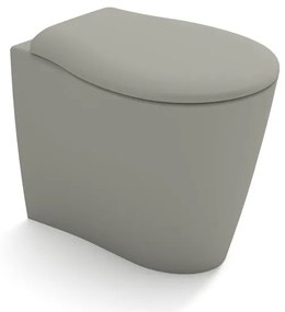 Vaso WC filomuro OLYMPIA CERAMICA soft grigio, sedile incluso P 55 x L 36 x H 42 cm grigio / argento opaco