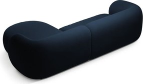 Divano angolare blu (con penisola a destra/con chaise lounge) con rivestimento in velluto Kate – Micadoni