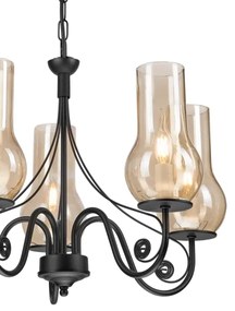 Brilagi - LED Lampadario a sospensione con catena COTTAGE 5xE14/40W/230V nero/marrone