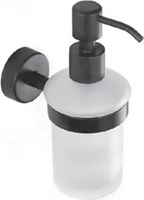 Kamalu - Dispenser di sapone bagno in acciaio inox nero opaco e vetro | Monde-N