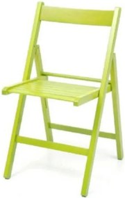 Sedia pieghevole in legno colorata VERDE