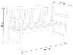 LIGULA - panca da giardino in legno di teak 3 posti