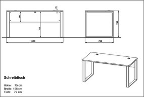 Tavolo da lavoro in rovere 158x79 cm Lioni - Germania