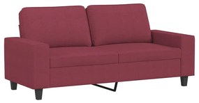 Set di divani 2 pz rosso vino in tessuto