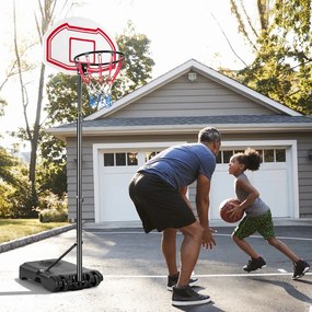 Costway Canestro da basket regolabile in altezza con 2 retine base riempibile 2 ruote, Canestro basket da esterno