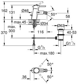 GROHE 32208001 - Miscelatore per bidet CONCETTO DN 15 cromo lucido