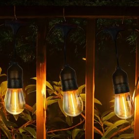 Catena luminosa decorativa LED per esterni 15xE27/1W/230V 15,94 m IP44 nera