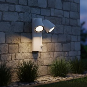 Applique da Esterno IP65 2xGU10 con Sensore movimento AXIS - Bianca